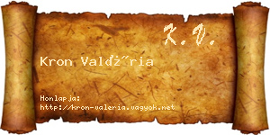 Kron Valéria névjegykártya